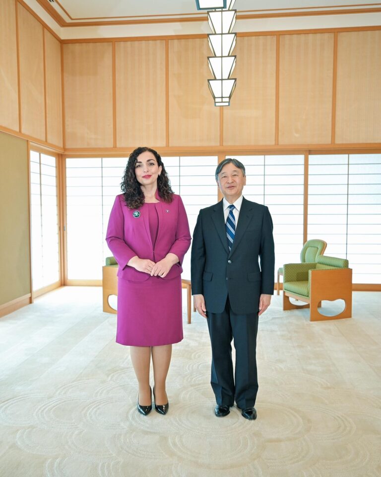 Presidentja Osmani pritet në takim nga Perandori i Japonisë