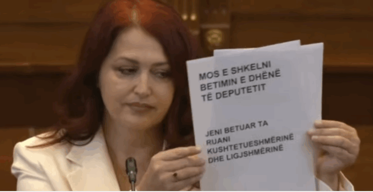 Deputetja e PDK-së reagon në Kuvend me letra: “Mos e cenoni demokracinë”
