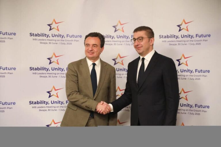 Kurti zhvilloi takim bilateral me Kryeministrin e Maqedonisë së Veriut