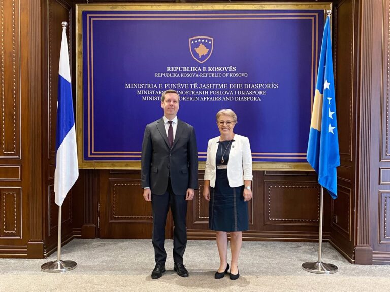 Ministrja Gërvalla priti në takim lamtumirës Ambasadorin e Finlandës, Matti Nissinen