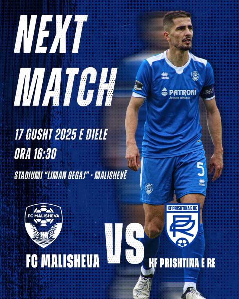 Në kuadër të Albi Mall Superliga, Malisheva këtë vikend do të jetë nikoqir i skuadres së promovuar këtë edicion, KF Prishtina e Re.