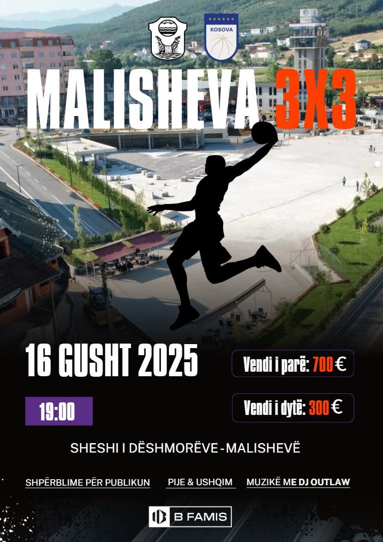 Për herë të parë në qytetin e Malishevës – Turneu 3×3!