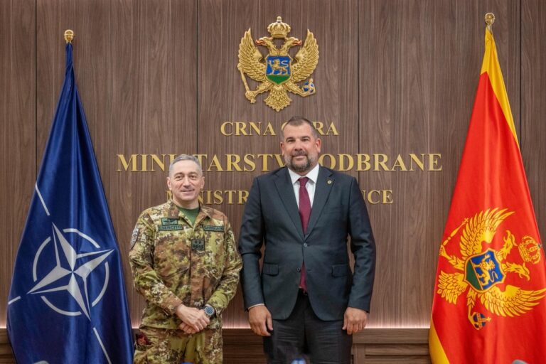 Gjeneralmajor Enrico Barduani, vizitoi Ministrin e Mbrojtjes së Malit të Zi