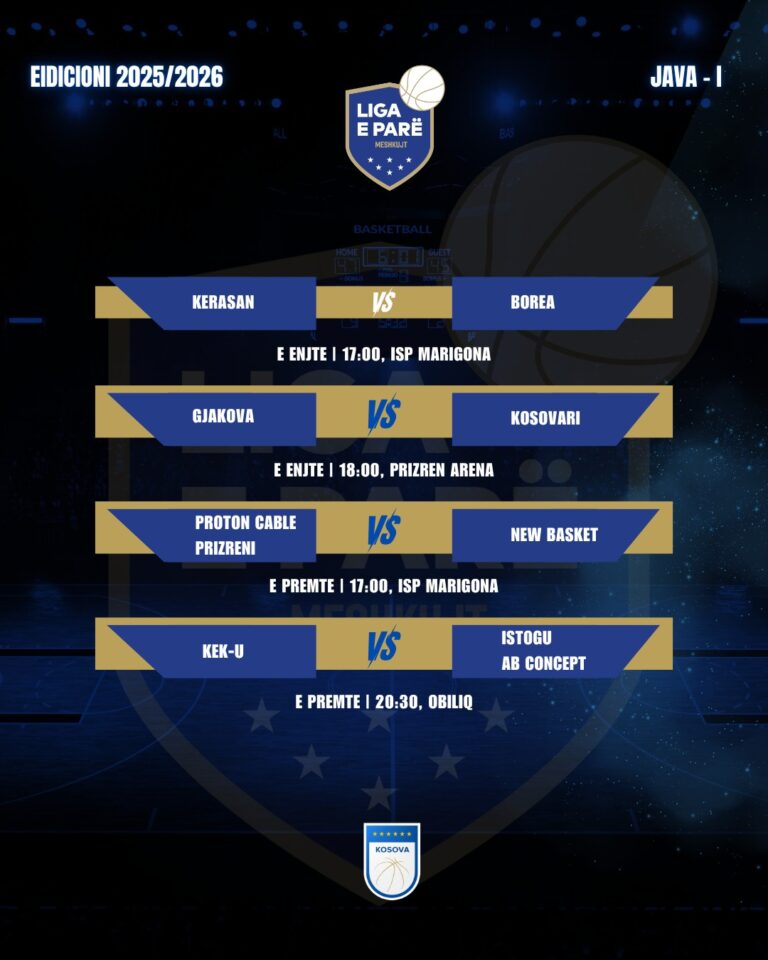 Fillon Liga e Parë e Meshkujve në Basketboll 🏀⛹️