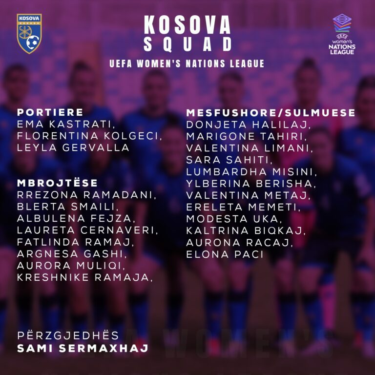 Publikohet lista e Kombëtares së Femrave