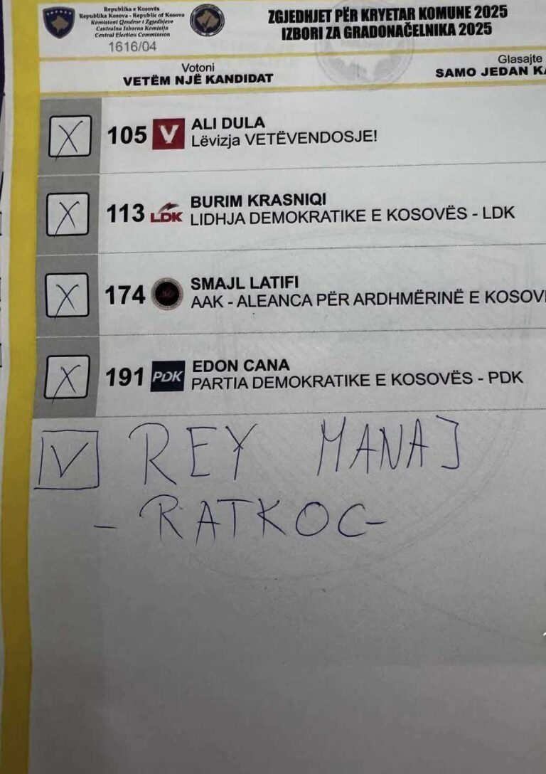 E quditshme: Qytetari nga Rahoveci ka votuar për Rey Manajn