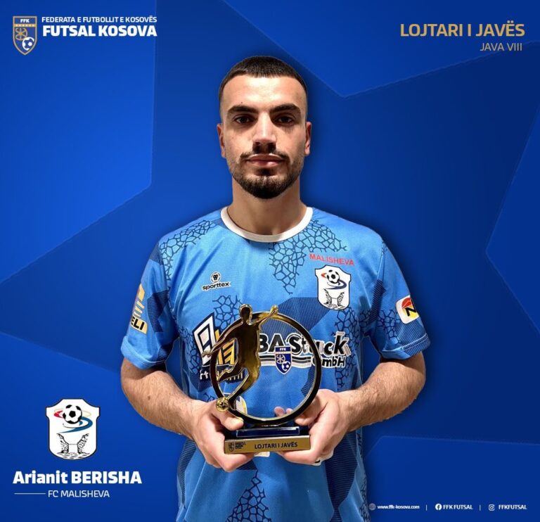 Arianit Berisha fiton çmimin lojtari i javës në futsal për javën e tetë