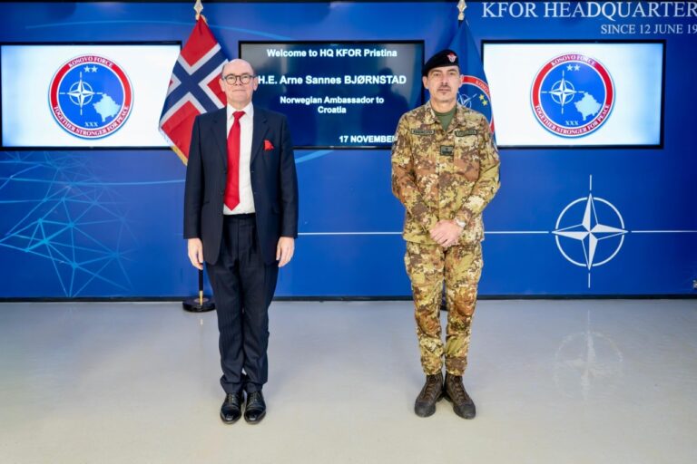 Gjeneral brigadier Federico Collina, priti ambasadorin e Norvegjisë në Kroaci