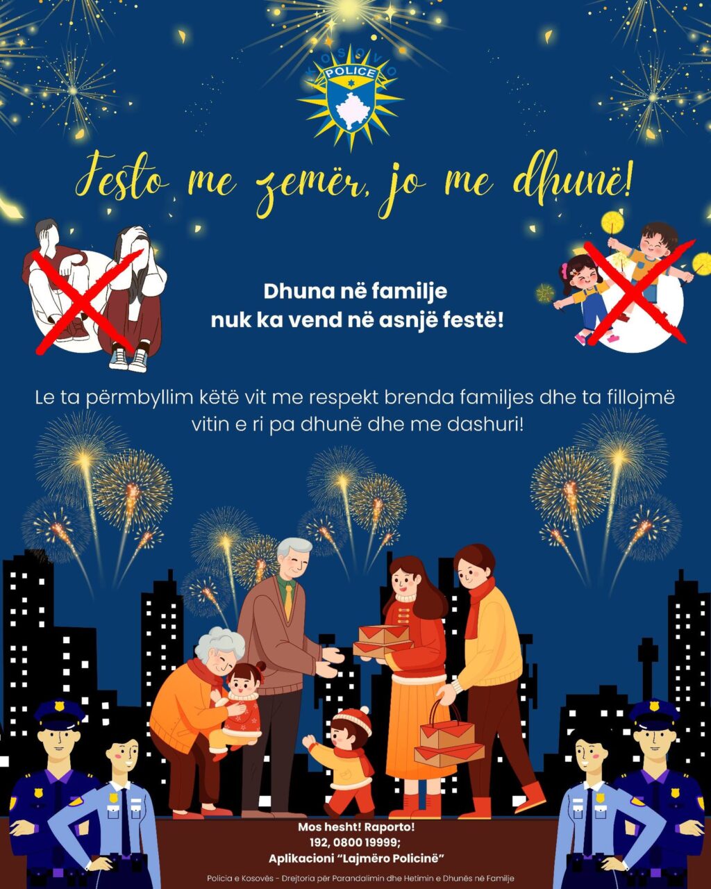 Policia e Kosovës apelon: Festoni me zemër, jo me dhunë