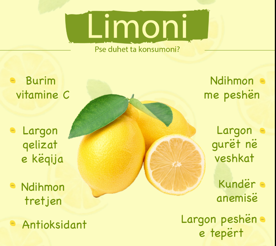 Limoni ka disa përfitime për shëndetin: