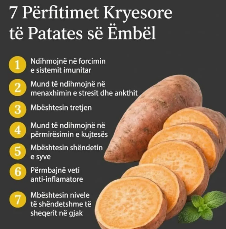 7 Përfitimet Kryesore të Patates së Ëmbël për Shëndetin Tuaj 🍠