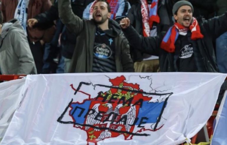Skandal në Europa League, tifozët e Celta Vigos shpalosin pankartë provokuese me hartën e Kosovës