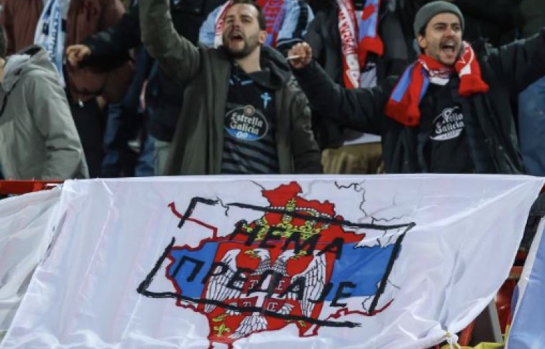 Skandal në Europa League, tifozët e Celta Vigos shpalosin pankartë provokuese me hartën e Kosovës