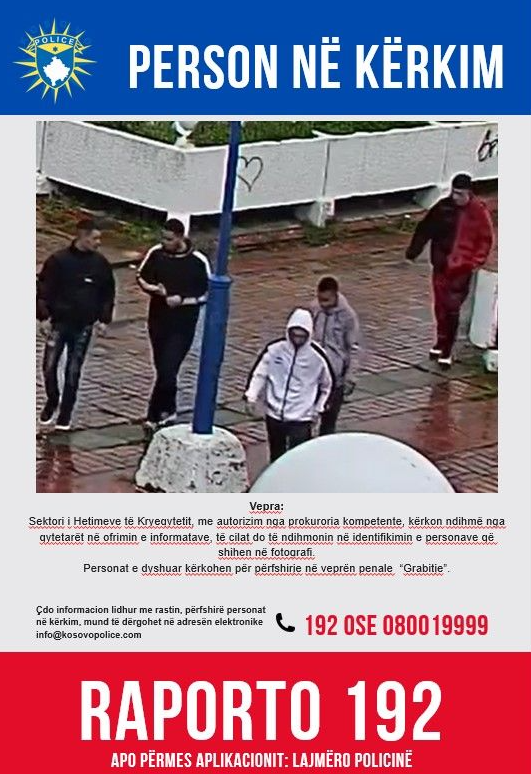 Kërkesë për bashkëpunim – identifikim i personave të dyshuar