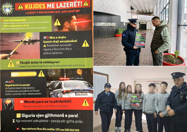 Policia e Gjilanit zhvillon aktivitete për parandalimin e përdorimit të rrezikshëm të laserëve