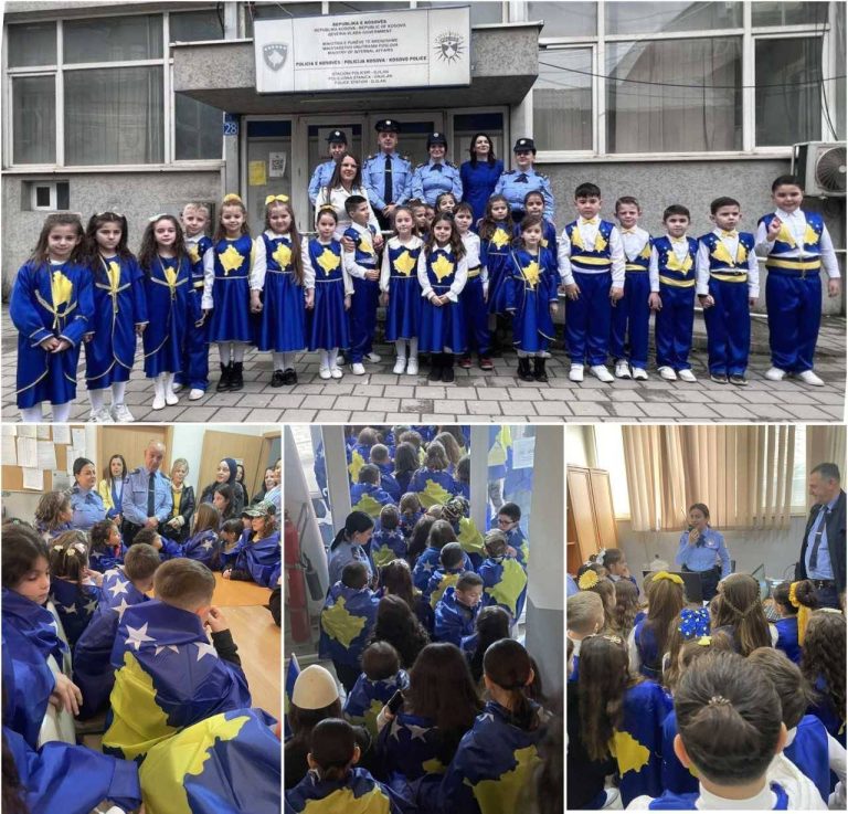 Nxënës vizitojnë Stacionin Policor në Gjilan për 18-vjetorin e Pavarësisë