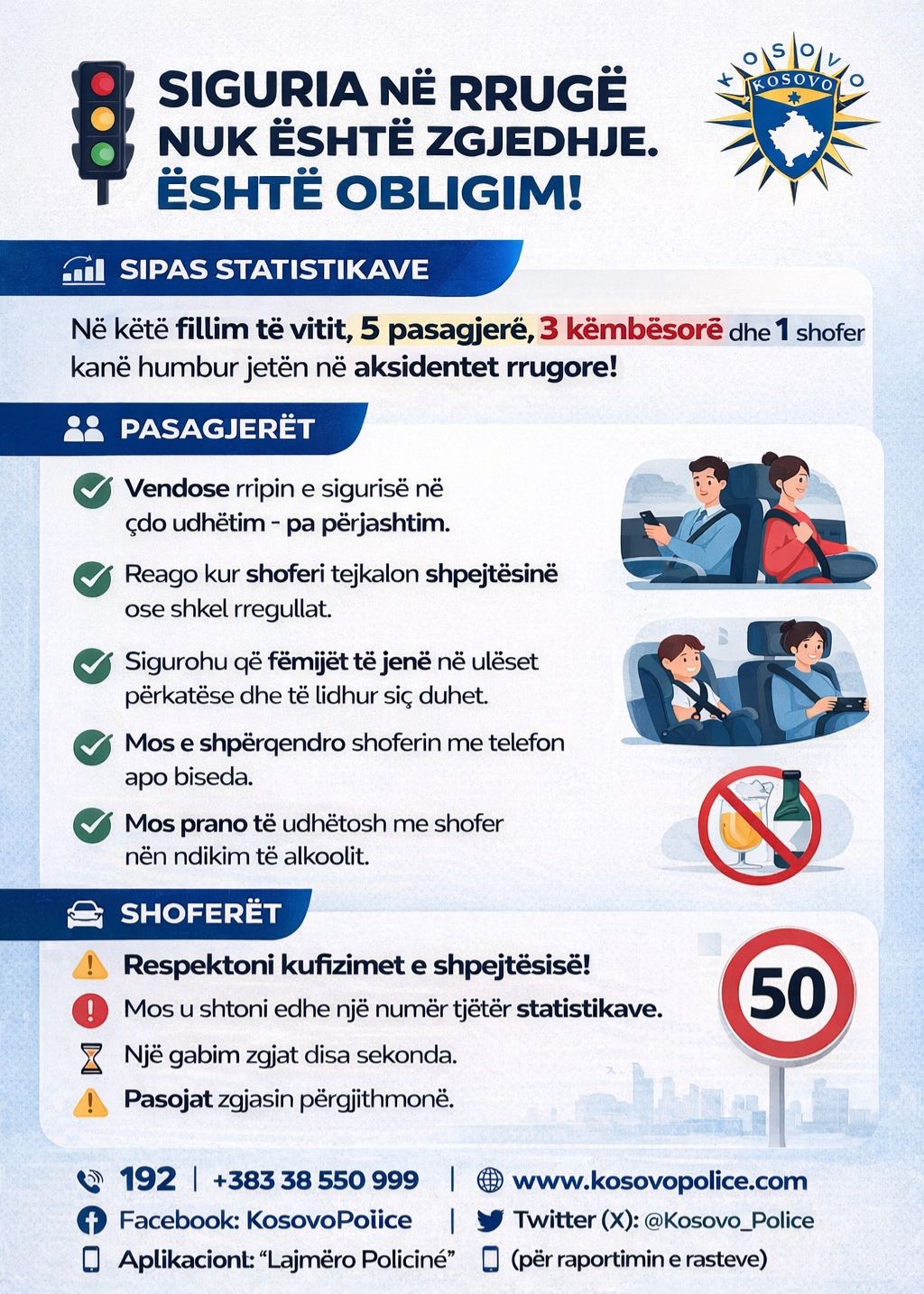 Siguria në rrugë nuk është zgjedhje – është obligim! 🚦