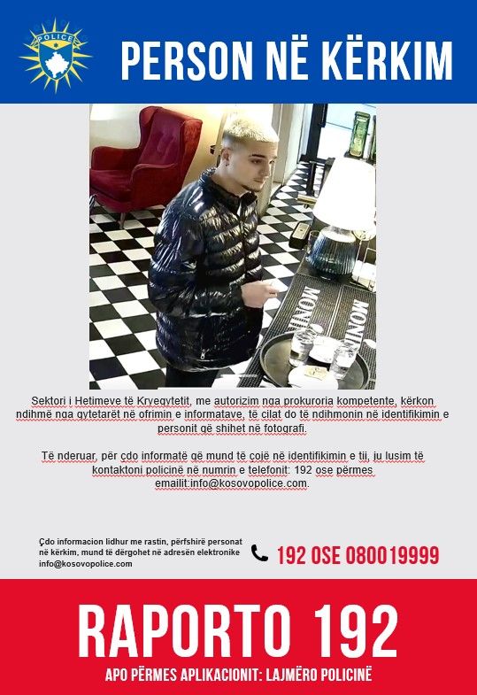 Policia kërkon ndihmë për identifikimin e një personi