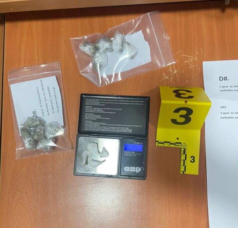 Dy të dyshuar arrestohen në Mitrovicë për posedim dhe shitje të paautorizuar të narkotikëve