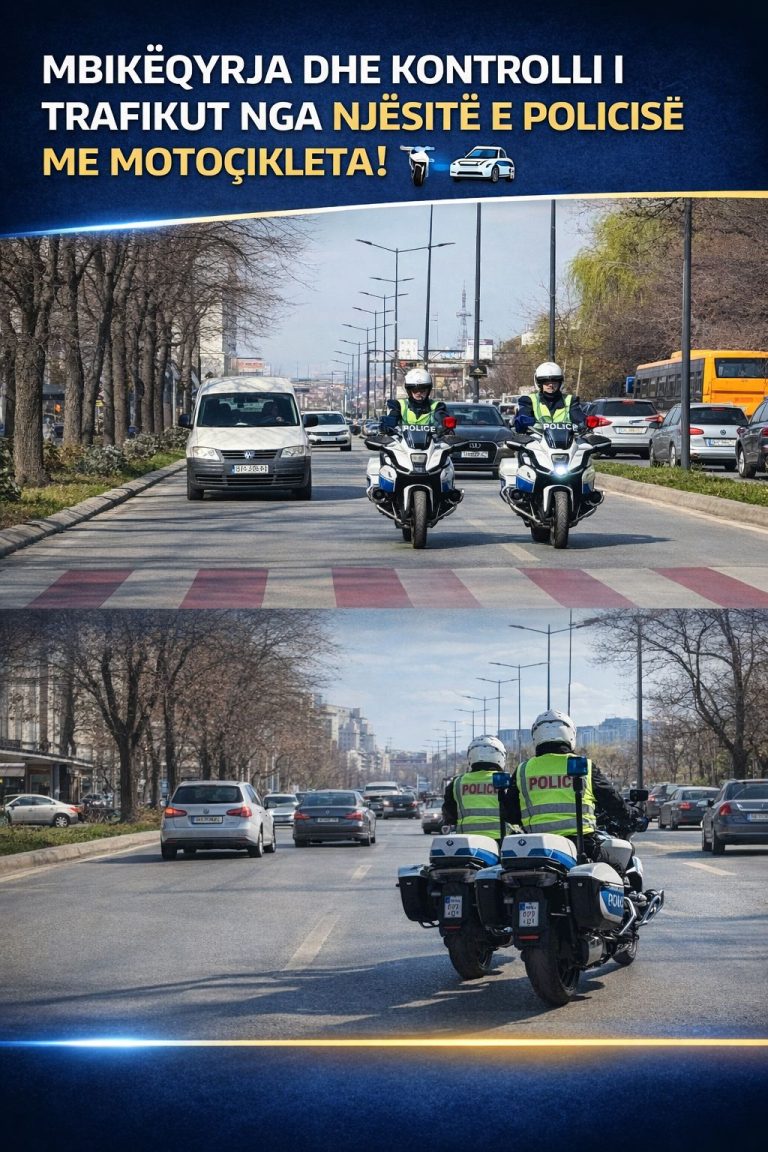 MBIKËQYRJA DHE KONTROLLI I TRAFIKUT NGA NJËSITË E POLICISË ME MOTOÇIKLETA ! 