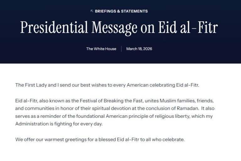 Trump uron Fitër Bajramin: “Kujtim i lirisë fetare dhe përkushtimit shpirtëror”