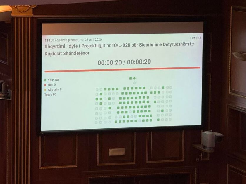 Kuvendi miraton ligjin për sigurimin e detyrueshëm të kujdesit shëndetësor