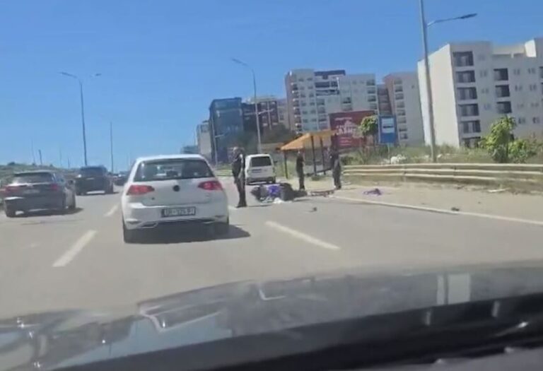 Aksident në Veternik, motoristi mbetet i lënduar në rrugë