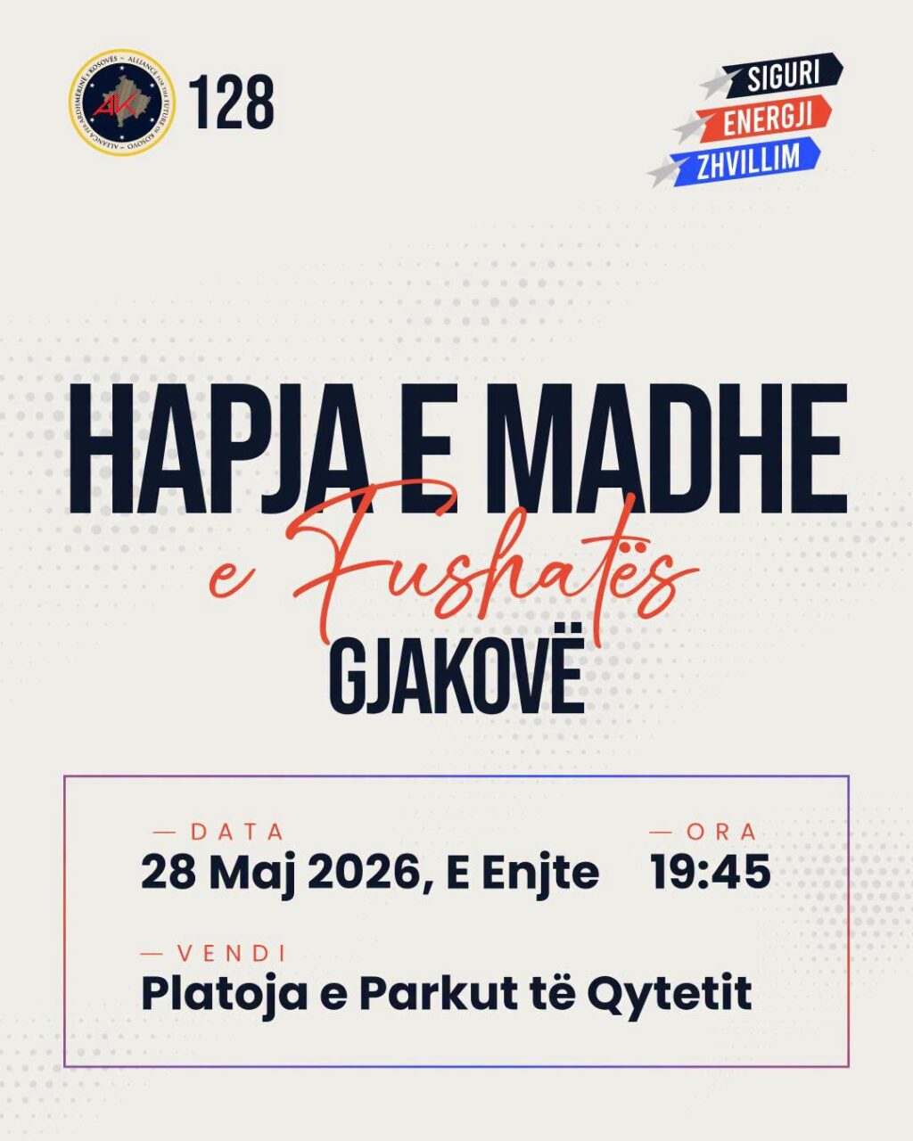 AAK hap fushatën zgjedhore në Gjakovë më 28 maj