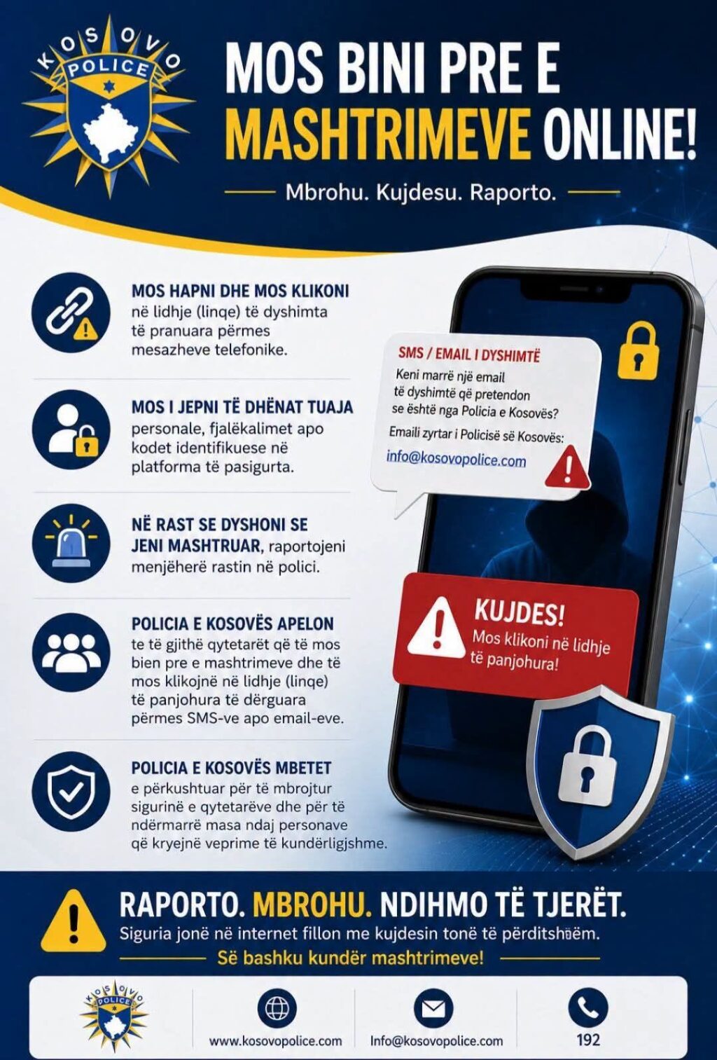 Policia në Ferizaj apel për kujdes nga SMS-të mashtruese