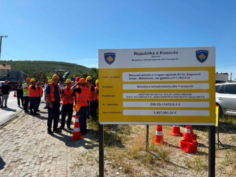 Nisin punimet për rikonstruktimin e rrugës Arllat–Malishevë