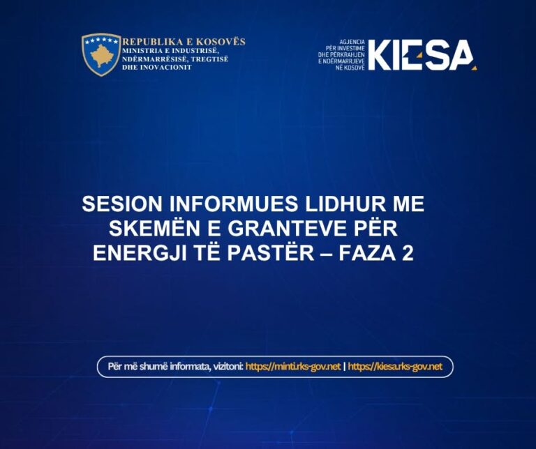 MINTI organizon sesion informues për grantet e energjisë së pastër për bizneset