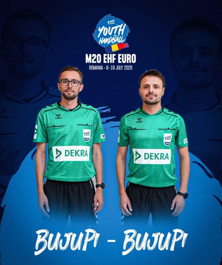 Genc e Getoar Bujupi drejtojnë ndeshje në Evropianin U20 të hendbollistëve