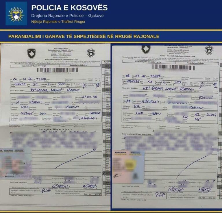 Policia në Gjakovë ndërmerr masa për parandalimin e garave ilegale të shpejtësisë